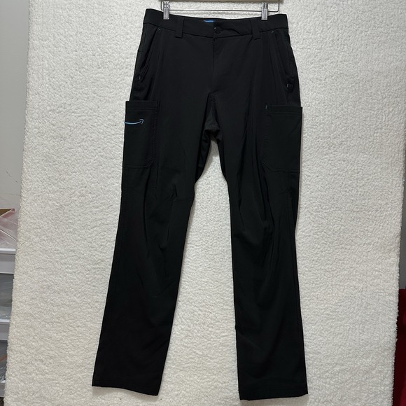 Amazon Cargo Pants Men's Black Stretch For Worker Driver Logo Size 32-34 Medium - Picture 1 of 13
